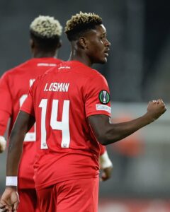 Ghanaian youngster Ibrahim Osman reacts after Nordjaelland’s emphatic victory Ludogorets in ECL