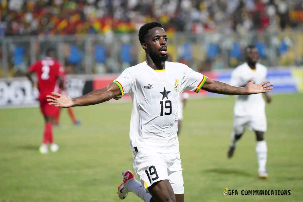 Inaki Williams reacts to scoring first goal for Ghana