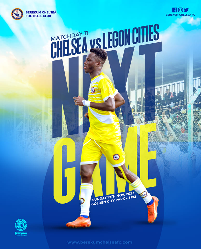 2023/24 Ghana Premier League: Week 11 Match Preview - Berekum Chelsea v Legon Cities