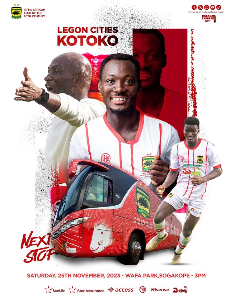 2023/24 Ghana Premier League: Week 12 Match Preview – Legon Cities v Asante Kotoko