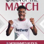 Mohammed Kudus voted West Ham Man of the Match after starring role in Burnley win