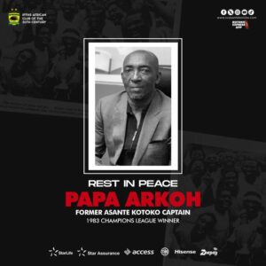Asante Kotoko mourns passing of club legend Ernest Papa Arko