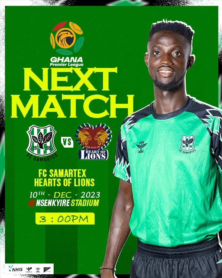2023/24 Ghana Premier League: Week 14 Match Preview – FC Samartex v Heart of Lions