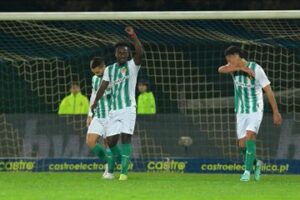 Ghana forward Emmanuel Boateng reacts after helping Rio Ave to draw against Arouca in Portugal