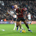 Ghana forward Antoine Semenyo reacts to Bournemouth’s win over Fulham