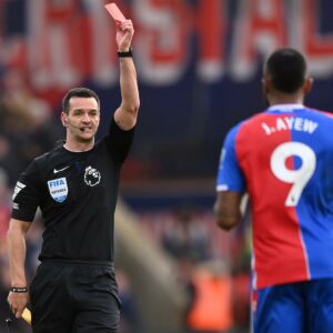 Jordan Ayew sent off in Crystal Palace home defeat to Liverpool