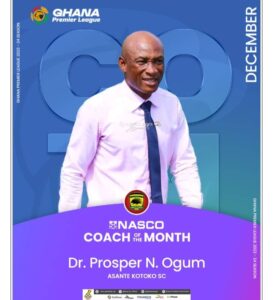 Ghana Premier League: Asante Kotoko trainer Prosper Narteh Ogum wins December Coach of the Month