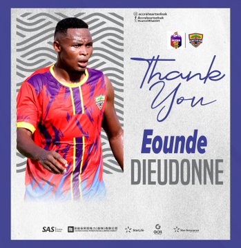 Hearts of Oak sever ties with Cameroonian forward Albert Eounde after unimpressive spell