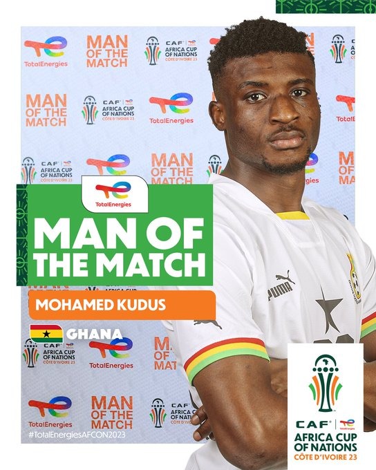 2023 Africa Cup of Nations: Mohammed Kudus named Man of The Match against Mozambique