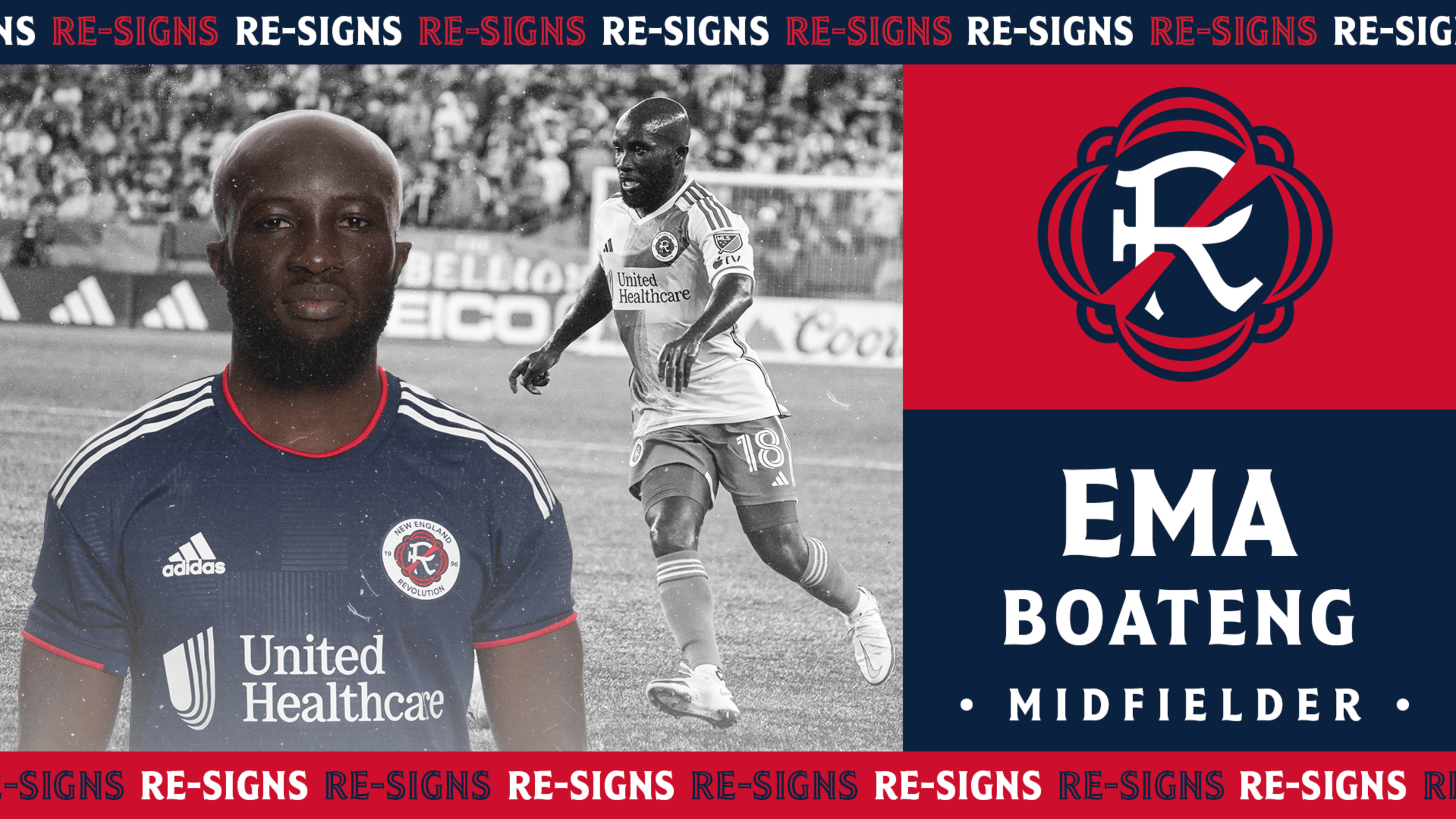 MLS side New England Revolution re-sign Ghana’s Emmanuel Boateng