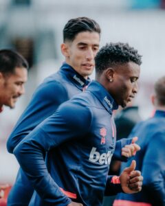 Mohammed Kudus trains with West Ham teammates after Arsenal battering