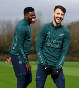 Excited Thomas Partey trains with Arsenal teammates ahead of FC Porto game