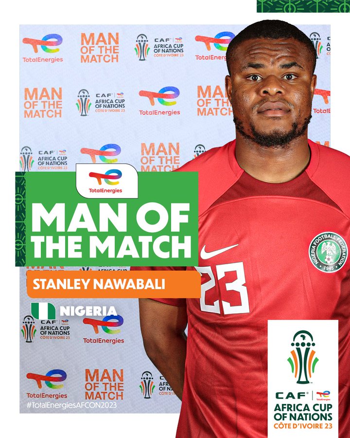 2023 Africa Cup of Nations: Stanley Nwabali named Man of the Match after heroics against South Africa