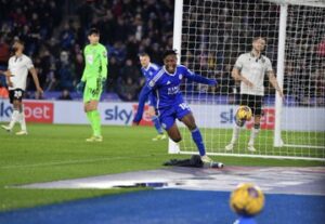 Ghana winger Fatawu Issahaku reacts after inspiring Leicester City to victory over Sheffield Wednesday