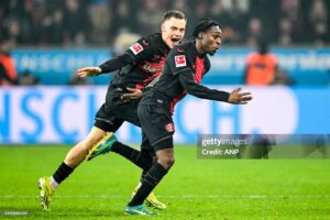 Jeremie Frimpong scores for Bayer Leverkusen in win over FC Köln