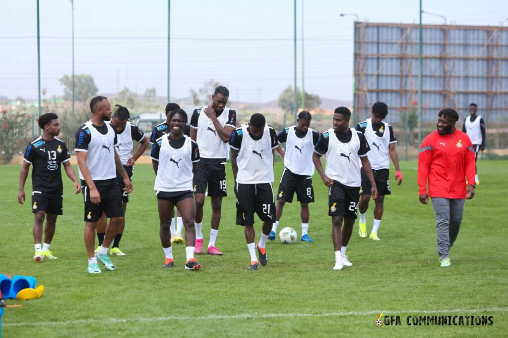 Pictures: Black Stars regroup for recovery training after narrow defeat to Nigeria