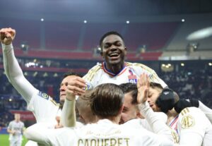 Ghana winger Ernest Nuamah scores to secure a point for Lyon in draw against Reims
