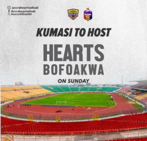 Hearts of Oak announce affordable ticket rates for Bofoakwa Tano clash on Sunday