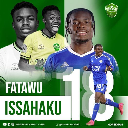 Dreams FC celebrates former player Fatawu Issahaku on Leicester City's Premier League promotion