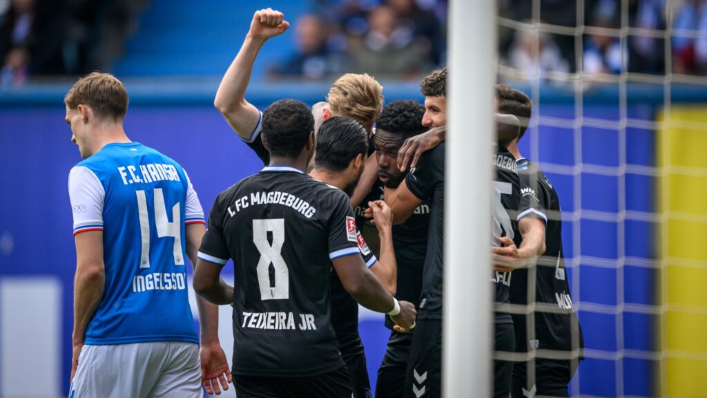 Ghanaian defender Daniel Heber's header propels FC Magdeburg to victory over Hansa Rostock in Bundesliga 2
