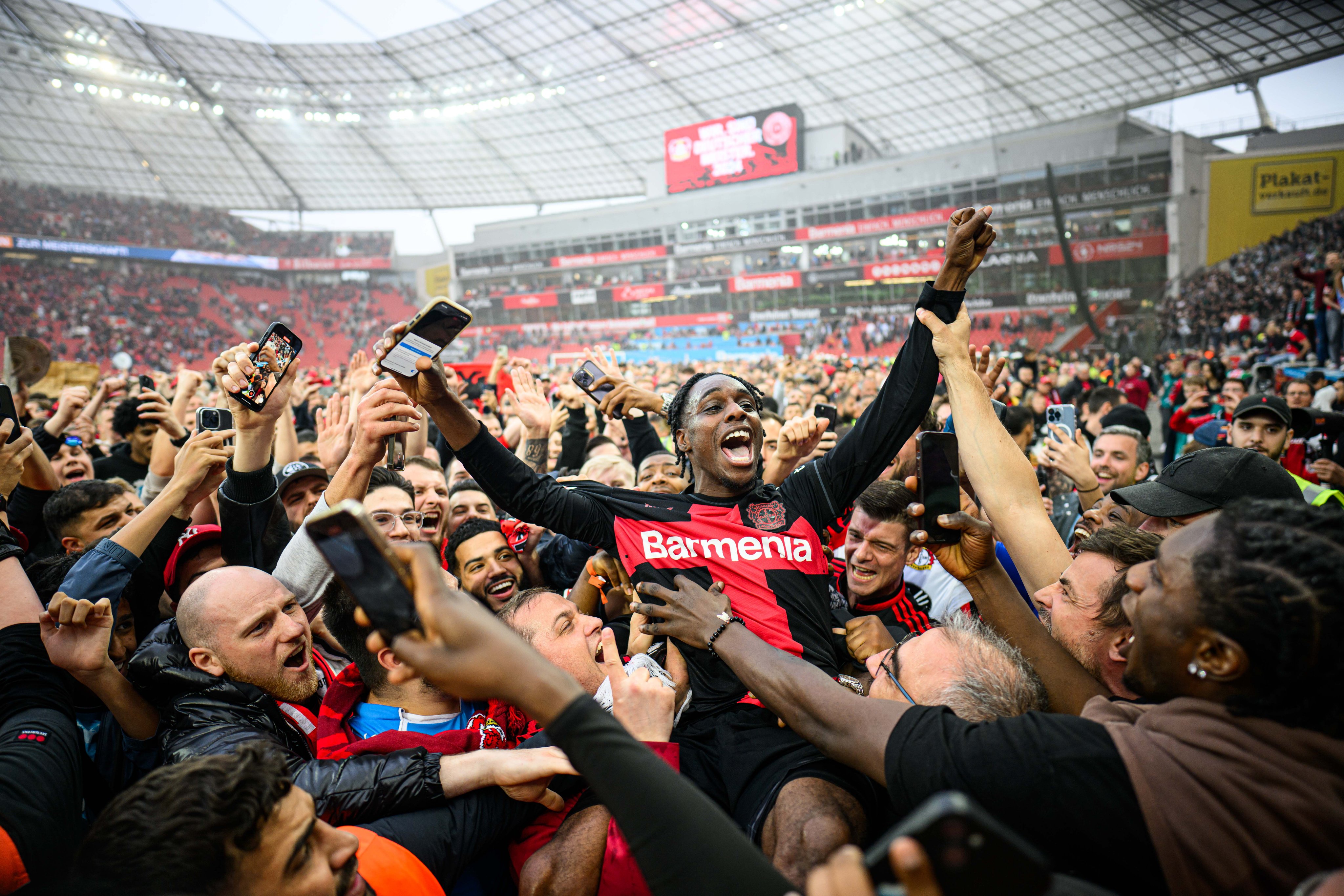 Dutch-Ghanaian youngster Jeremie Frimpong celebrates German Bundesliga title win with Bayer Leverkusen