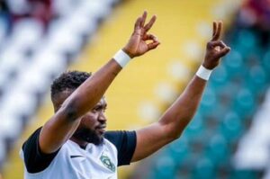 Ghana forward Bernard Tekpetey reacts after inspiring Ludogorets’ big win over Hebar