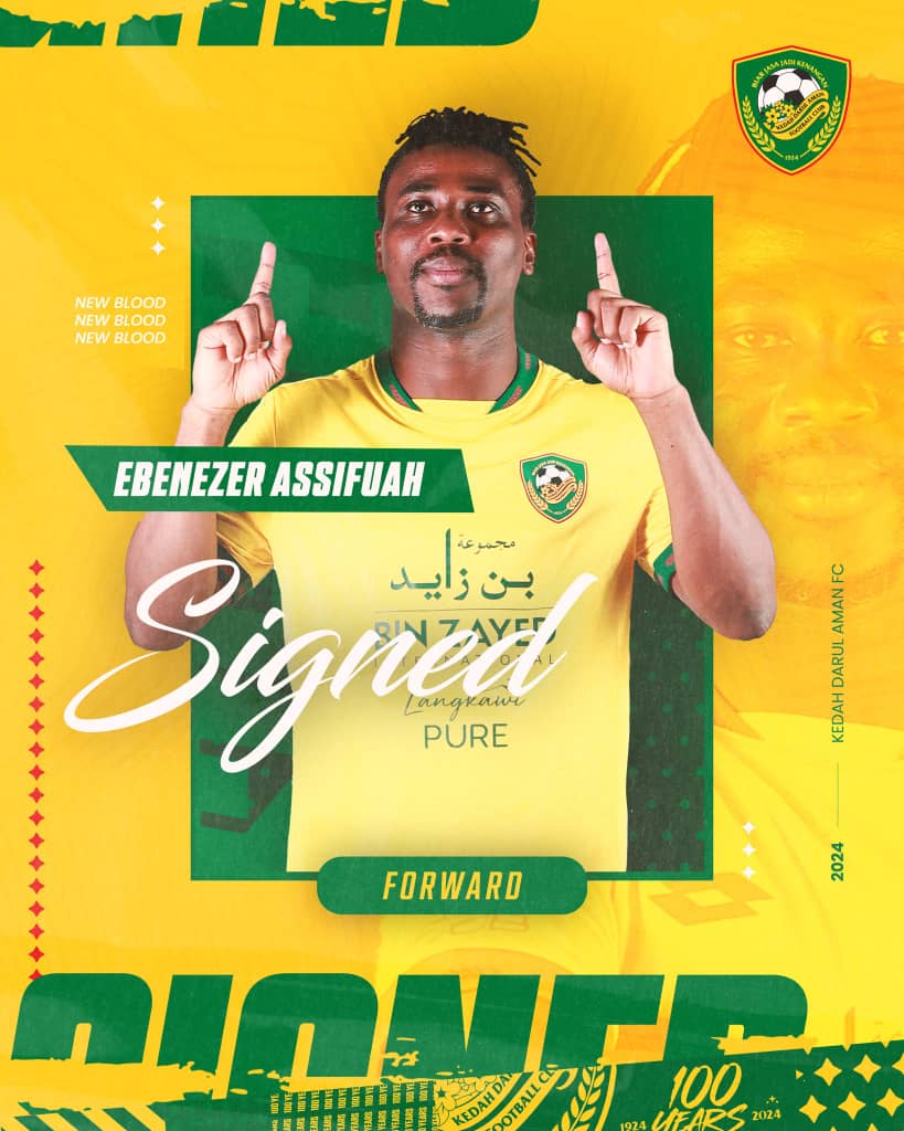 Ghanaian striker Ebenezer Assifuah joins Kedah Darul Aman FC first team in Malaysia