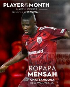 Ghanaian forward Ropapa Mensah wins USL League One Player of the Month Award