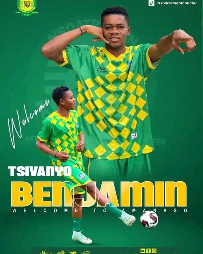 Nsoatreman announce the signing of Black Starlets captain Benjamin Tsivanyo