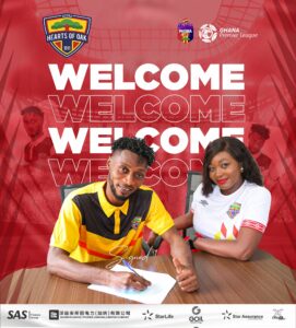 Defender Michael Mensah Awuah joins Hearts of Oak on a three-year deal from Nations FC