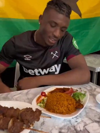 'I feel like I'm in Ghana' - Mohammed Kudus shows off Ghana jollof at West Ham