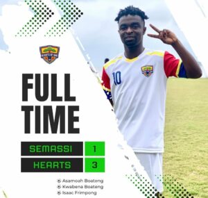 Friendly Match: Hearts of Oak cruises past Togolese side Semassi FC with a dominant 3-1 victory