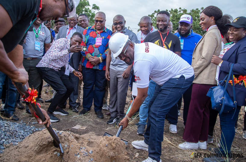 GFA President Kurt Okraku breaks ground on 40-bed accommodation project at Ghanaman Soccer Centre of Excellence