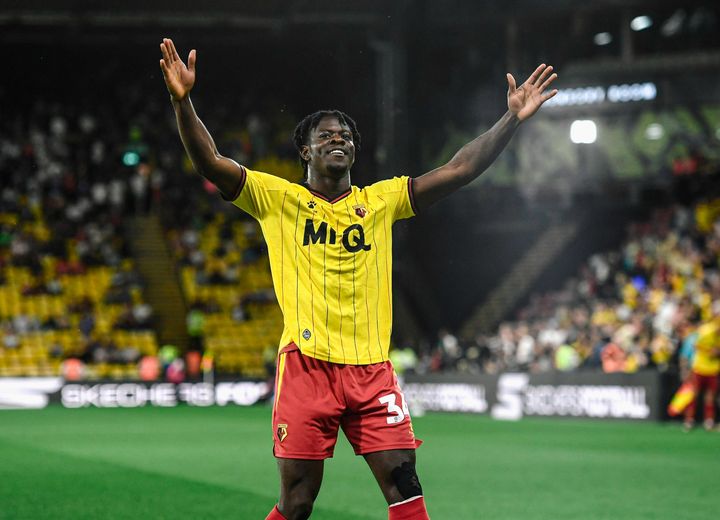 Ghanaian debutant Kwadwo Baah scores in Watford's 5-0 EFL Cup triumph over MK Dons