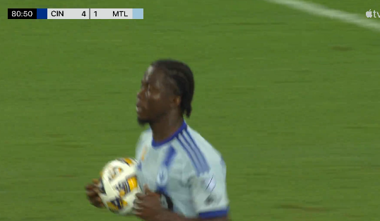 Ghana forward Kwadwo Opoku scores for CF Montreal in defeat to FC Cincinnati